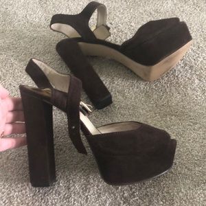 Michael Kors Suede Platform Heels